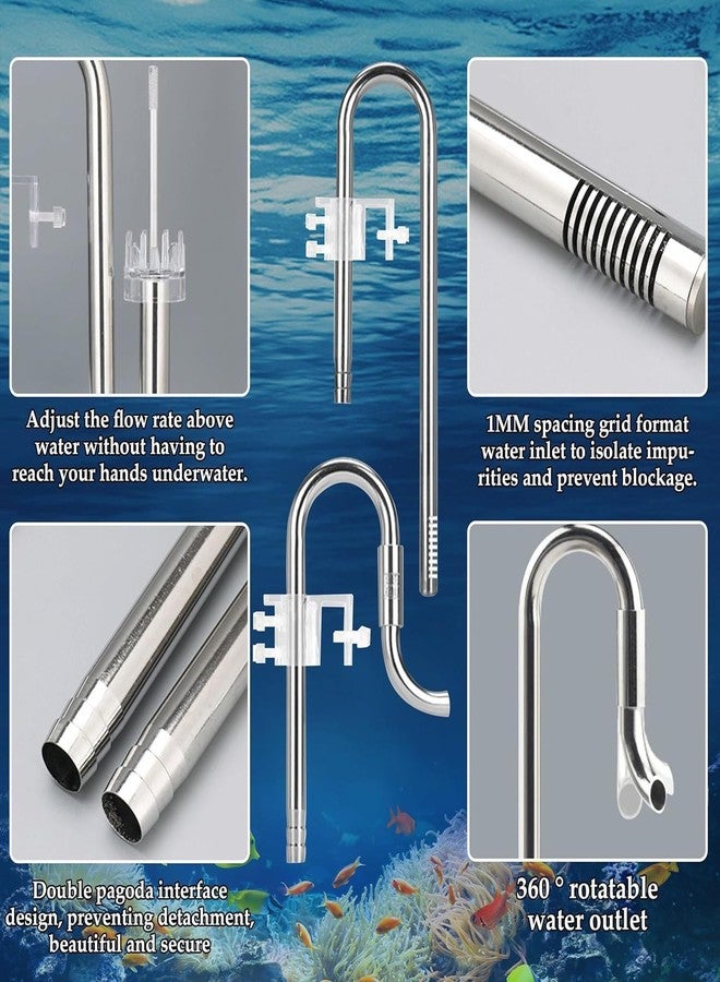 VAYINATO® 16mm Stainless Steel Lily Pipe Set with Surface Skimmer, Inflow and Outflow for Aquarium Canister Filter - Removes Surface Scum Pipe for Planted Tank by Petzlifeworld - Image 5